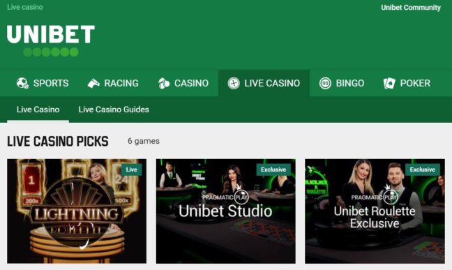 Unibet Live Casino